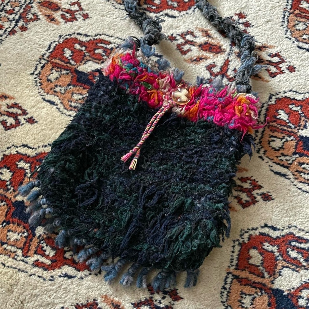 Fuzzy Colorful Handmade Crossbody Bag